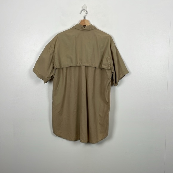 REI Mens L Shirt Vented Short Sleeve Hiking Fishing Front Pocket Button down Top - Picture 6 of 11